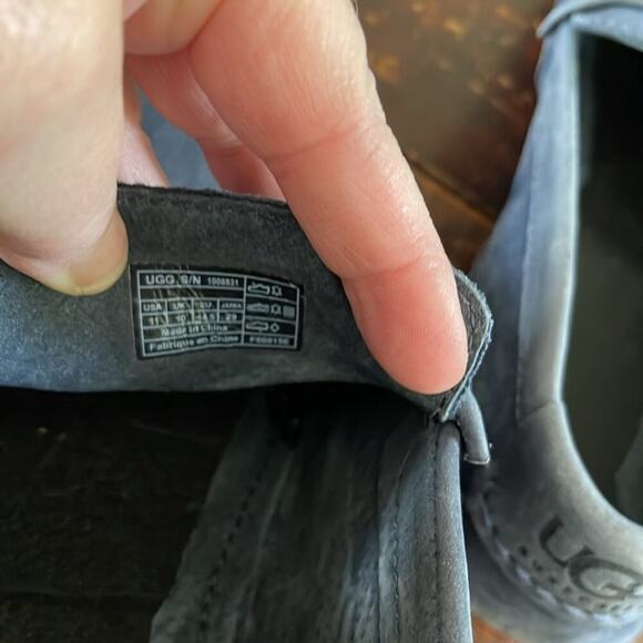 Men's Ugg Navy Nubuck Leather Slip On Driving Moccasin Loafers Size 11 - Picture 7 of 7